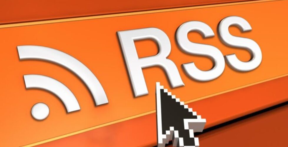picture of mouse pointer on computer screen clicking an "RSS" Logo